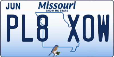 MO license plate PL8X0W