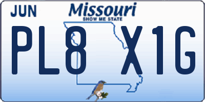 MO license plate PL8X1G
