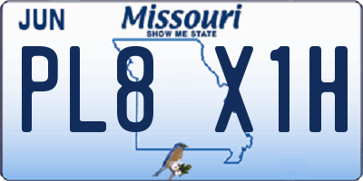 MO license plate PL8X1H