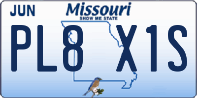 MO license plate PL8X1S
