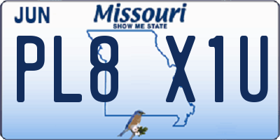 MO license plate PL8X1U