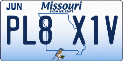 MO license plate PL8X1V