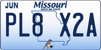 MO license plate PL8X2A