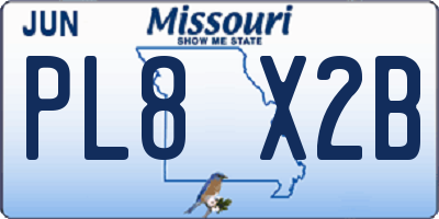 MO license plate PL8X2B