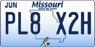 MO license plate PL8X2H