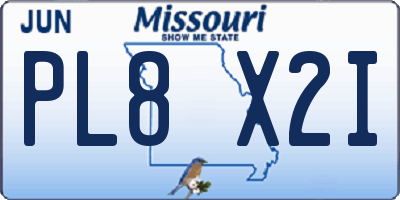 MO license plate PL8X2I