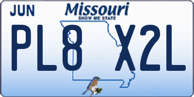 MO license plate PL8X2L