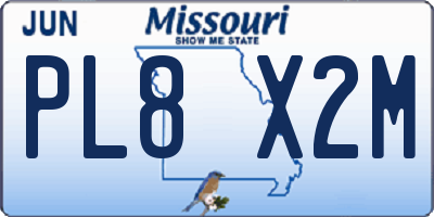 MO license plate PL8X2M
