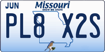 MO license plate PL8X2S