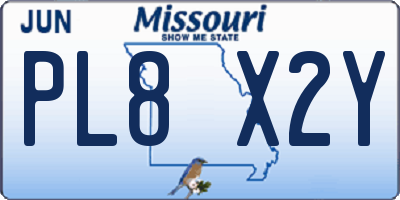 MO license plate PL8X2Y