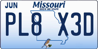 MO license plate PL8X3D