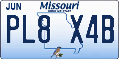 MO license plate PL8X4B