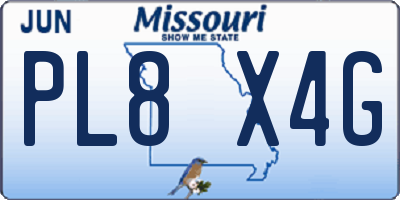 MO license plate PL8X4G