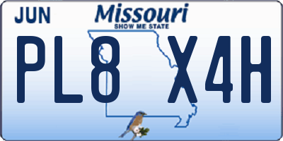 MO license plate PL8X4H
