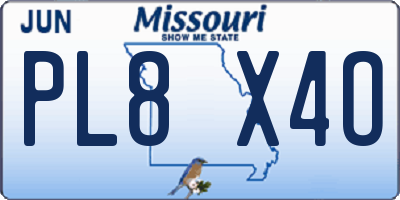 MO license plate PL8X4O