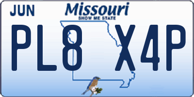 MO license plate PL8X4P