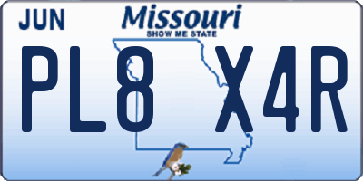MO license plate PL8X4R