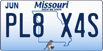 MO license plate PL8X4S