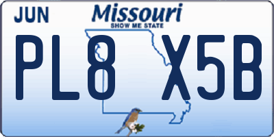 MO license plate PL8X5B
