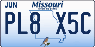 MO license plate PL8X5C