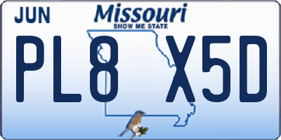 MO license plate PL8X5D