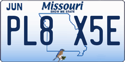 MO license plate PL8X5E