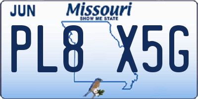 MO license plate PL8X5G