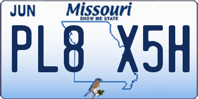 MO license plate PL8X5H