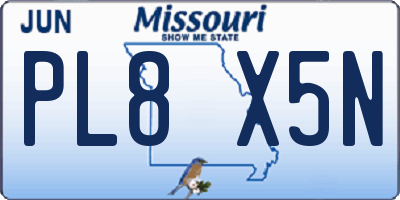 MO license plate PL8X5N