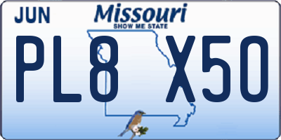 MO license plate PL8X5O