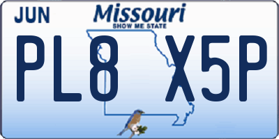 MO license plate PL8X5P