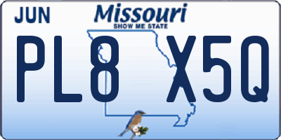MO license plate PL8X5Q