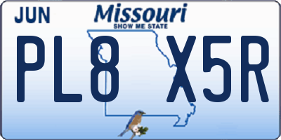 MO license plate PL8X5R
