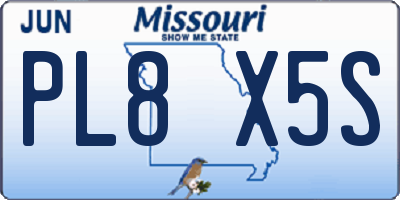 MO license plate PL8X5S