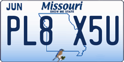 MO license plate PL8X5U