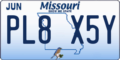 MO license plate PL8X5Y