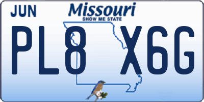 MO license plate PL8X6G