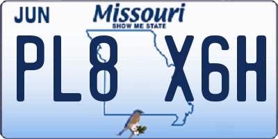 MO license plate PL8X6H