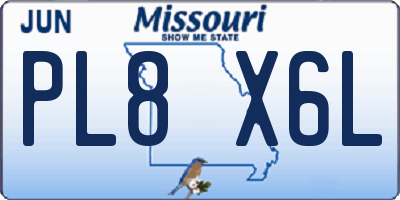 MO license plate PL8X6L