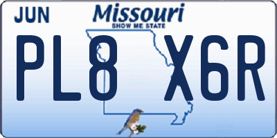 MO license plate PL8X6R