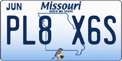 MO license plate PL8X6S