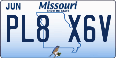 MO license plate PL8X6V