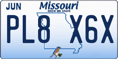 MO license plate PL8X6X