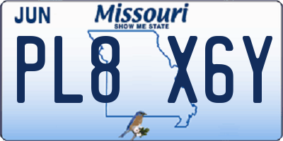 MO license plate PL8X6Y