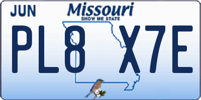 MO license plate PL8X7E