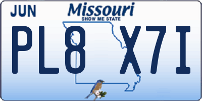 MO license plate PL8X7I