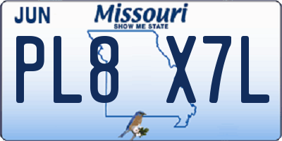 MO license plate PL8X7L