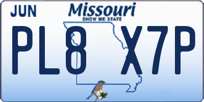 MO license plate PL8X7P