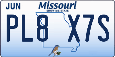 MO license plate PL8X7S