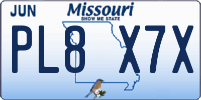 MO license plate PL8X7X